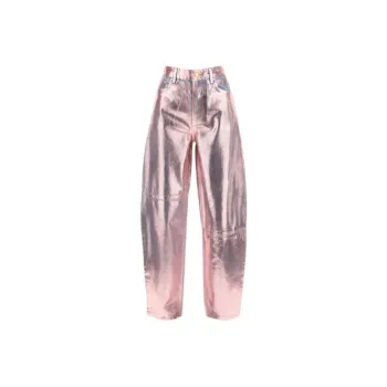 GANNI Foil Stary High-rise Tapered-leg Jeans