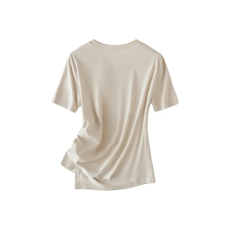 IHIMI Regular T Shirt Women's Cream Apricot-2