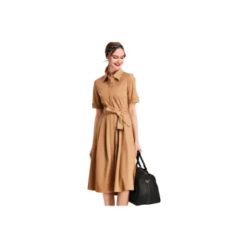 HAVVA Short Sleeved Dresses Women's Khaki