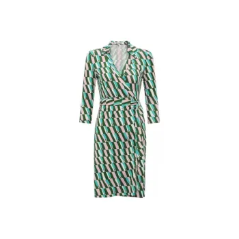 DVF Diane Von Furstenberg FW23 Long Sleeved Dress Women's Green