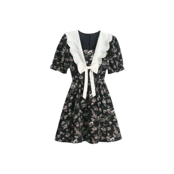 Zukizuki Short Sleeved Dresses Women's Black