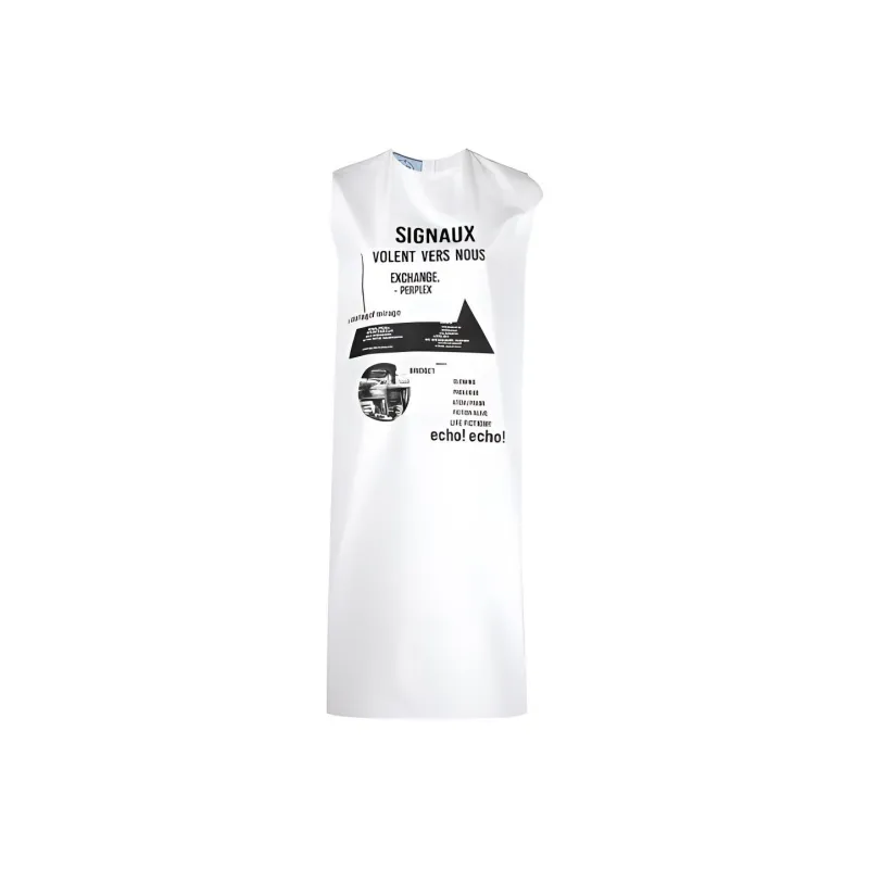 PRADA Taffeta Graphic Print Dress-0