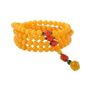 S&A Amber Beeswax Jade Bracelets Women's
