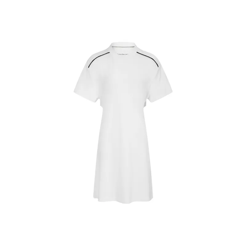 CALVIN KLEIN Short Sleeved Dress Women's White-0