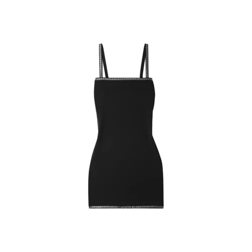 Alexander Wang Logo embroidered T shirt Dresses Women's Black