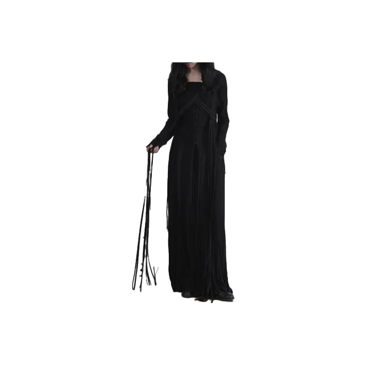 Yohji Yamamoto Long Sleeved Dresses Women's Black-0