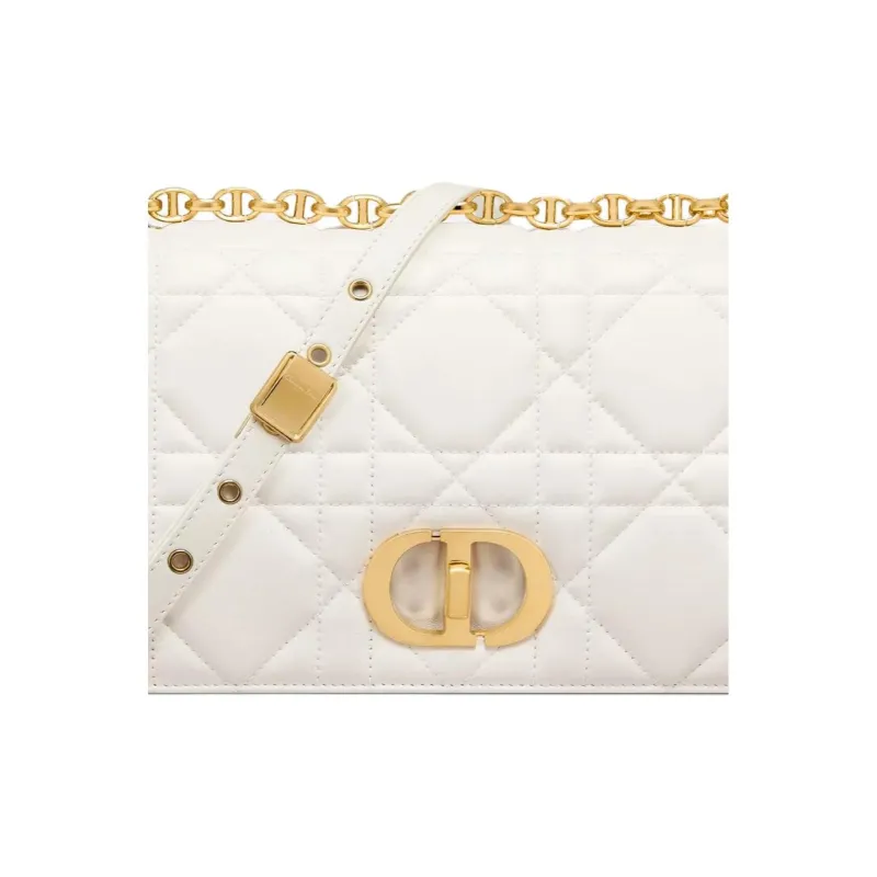 DIOR Caro Sheepskin Crossbody Bag, Shoulder Bag Medium Size Women's Milk White-5