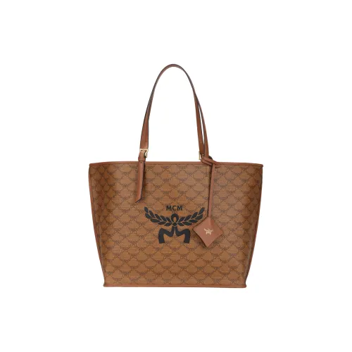 MCM Artificial Leather Tote Bag, Shopping Bag, Crossbody Bag, Shoulder Bag Women's Cognac