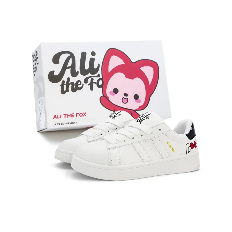 ALI THE FOX Skateboard Shoes Women's Low Top White-0