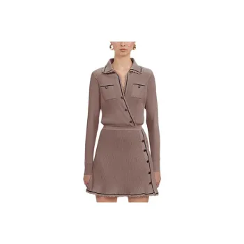 Self portrait Long Sleeved Dresses Women's Khaki