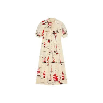 GUCCI Short-Sleeved Dresses Women's White