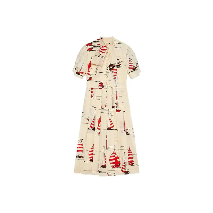 GUCCI Short-Sleeved Dresses Women's White-0