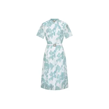 BBLLUUEE Short Sleeved Dress Women's Aqua Blue