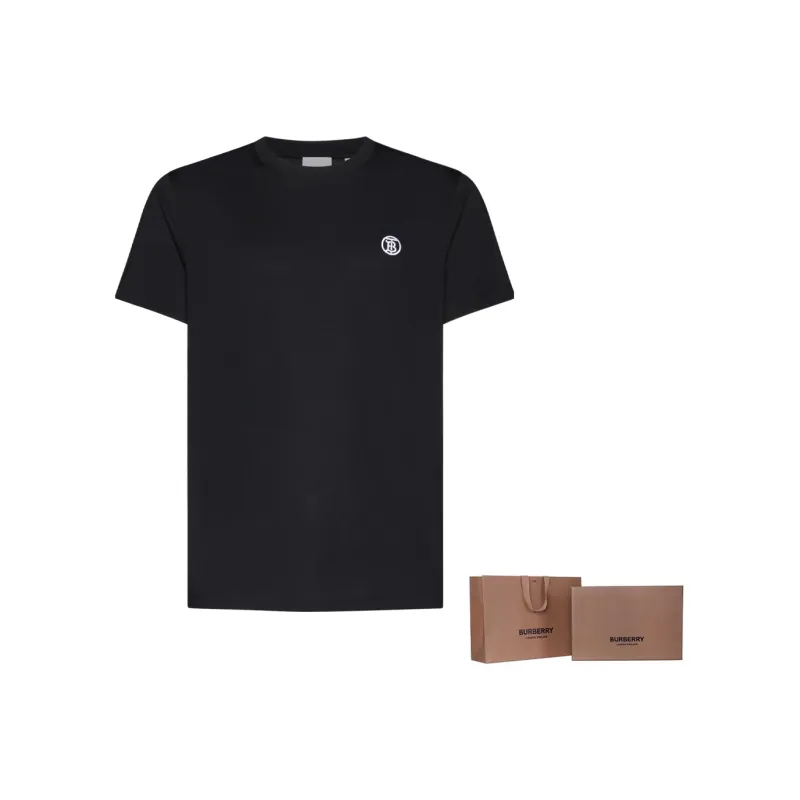 Burberry Logo Embroidered Crewneck T Shirt-5