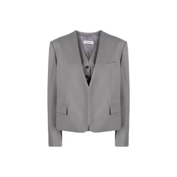 LOW CLASSIC V-neck Wool Vest And Blazer Set