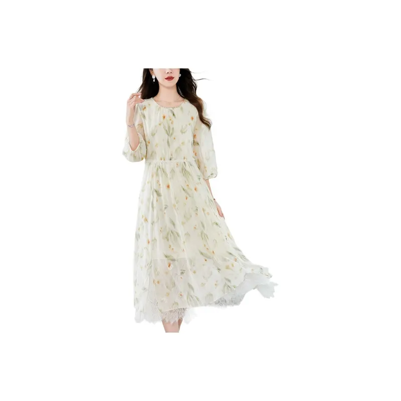 To The West Long Sleeved Dresses Women's Apricot-0