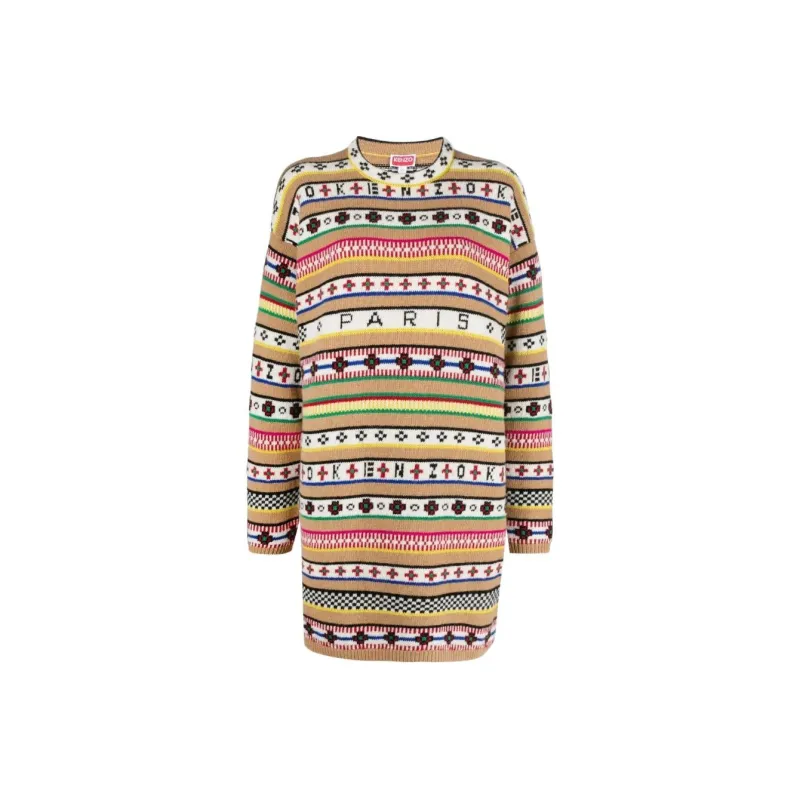 KENZO Intarsia knit Jumper Dress-0