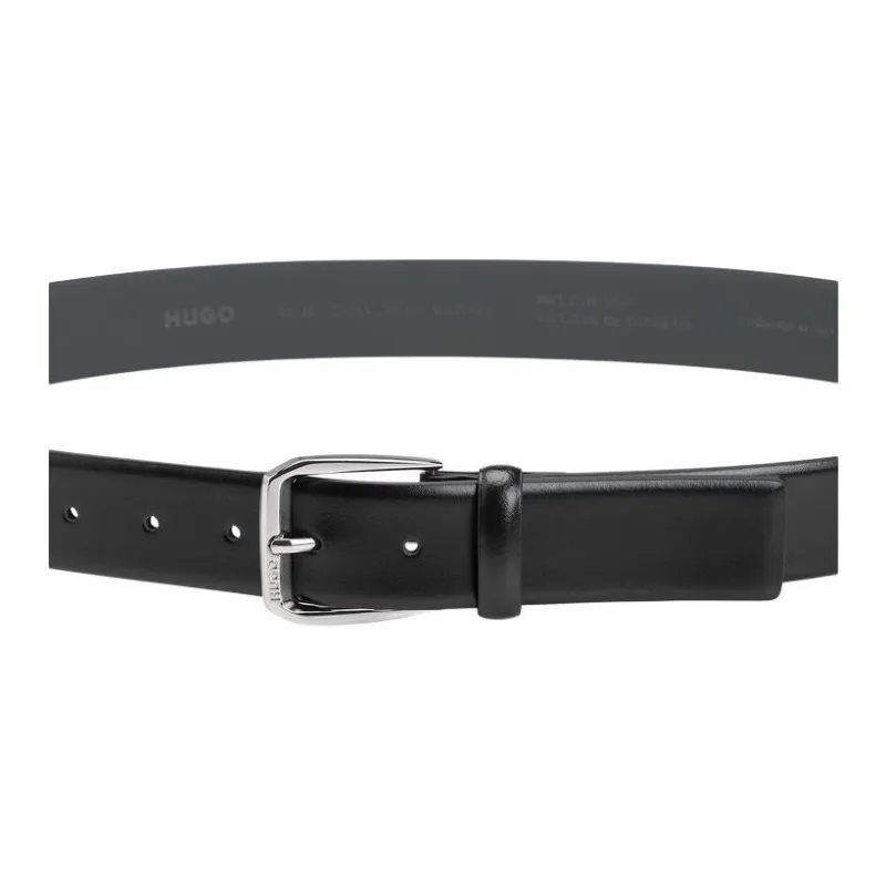 HUGO BOSS Split Cow Leather, Leather Belts Men's Black Width 3.5CM-1