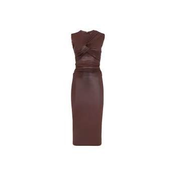 FENDI X Skims Leather Dress Umber