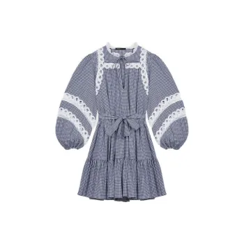 Maje Long Sleeved Dresses Women's Blue With White Lettering