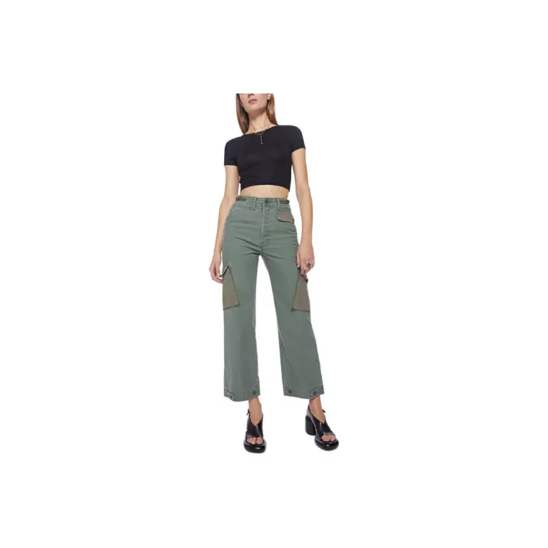 MOTHER The G.I. Jane Greaser Nerdy Straight leg Trousers-0