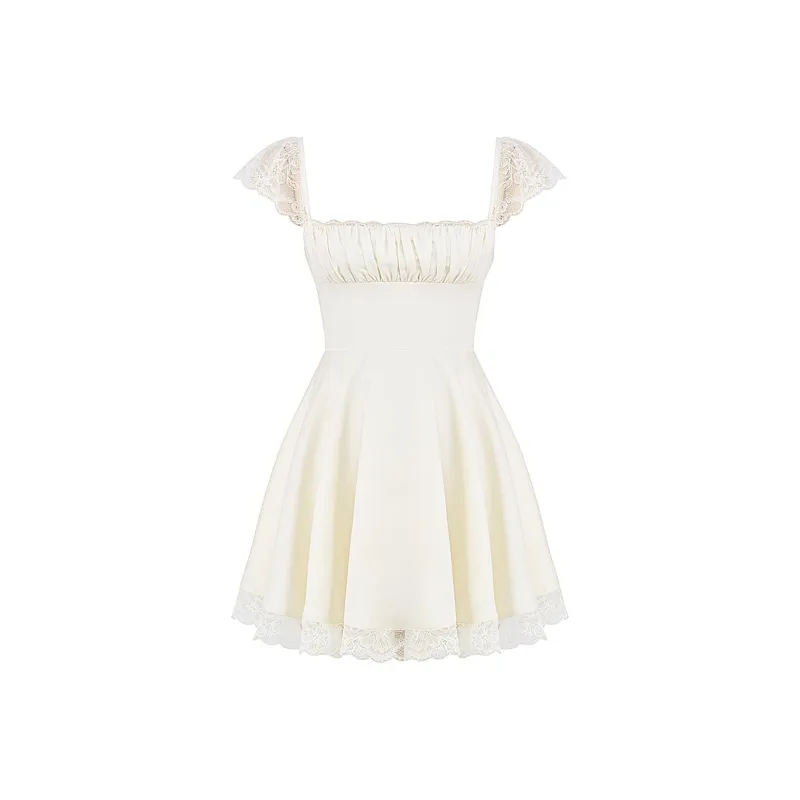HOUSE OF CB KAIA Short Sleeved Dress Women's IVORY/Ivory White-0