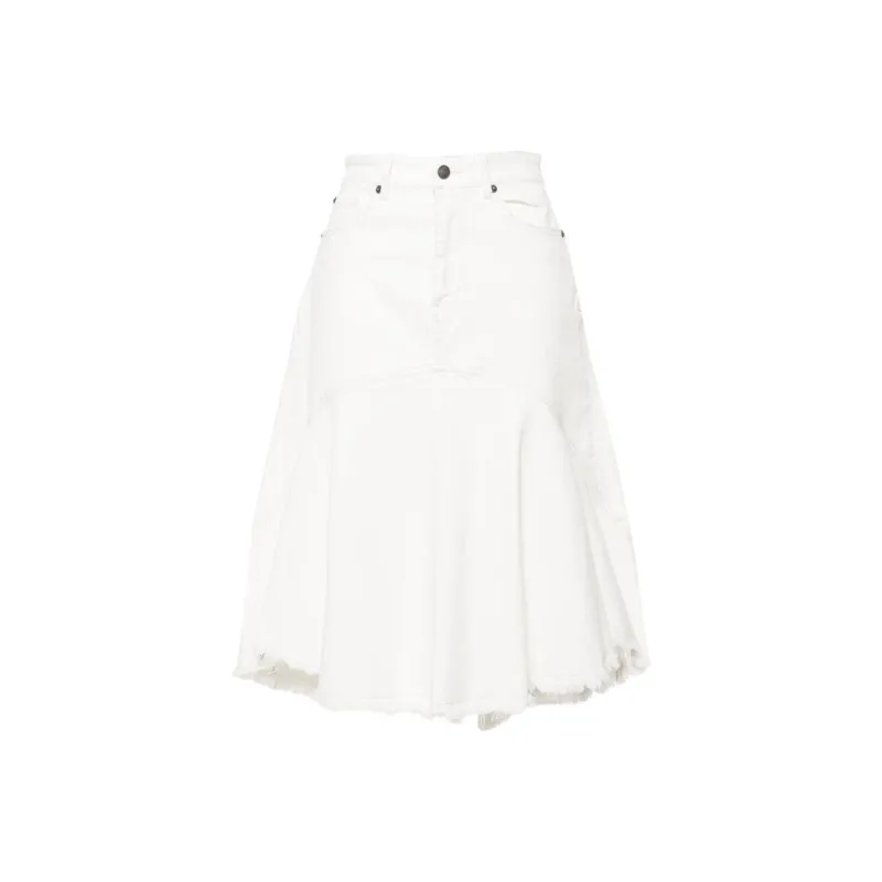 Twinset Asymmetric Bull Denim Skirt-0