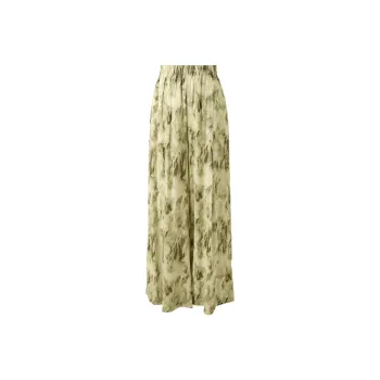 3COLOUR Casual Pants Women's Green Beige Floral