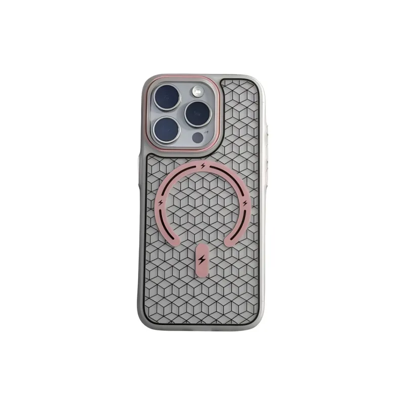Sopi Acrylic Material Maze Plaid Magnetic Phone Cases Compatible With IPhone 16/15 Pro Max/Apple 13/14 Pro/Max-4