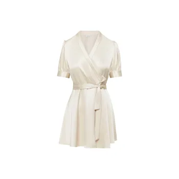 ARITZIA Babaton Hyde Satin Mini Dress Short-Sleeved Dresses Women's Matte Pearl/Matte Pearl
