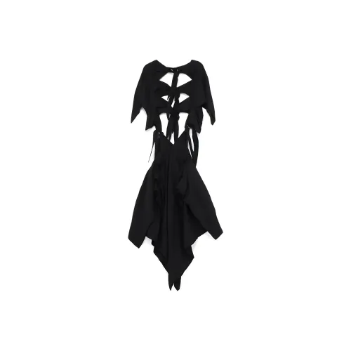 Yohji Yamamoto Short Sleeved Dress Women's Black
