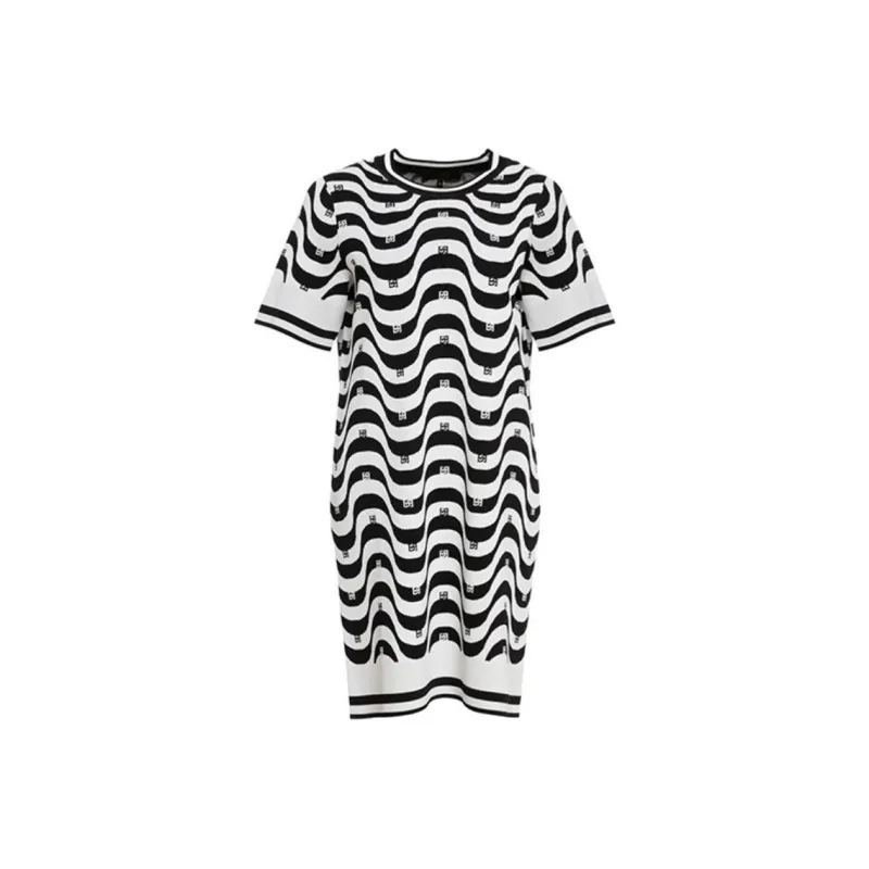 BESIONIA SS23 Short Sleeved Dresses Women's Black White-0