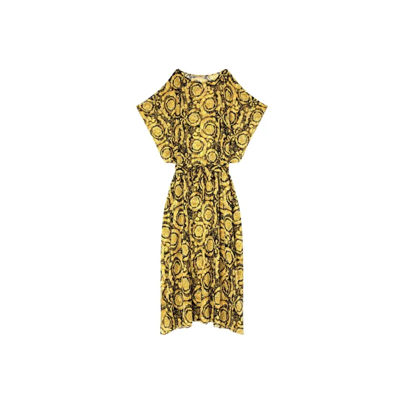 FANSIZHE SS22 Short Sleeved Dress Women's Yellow-0