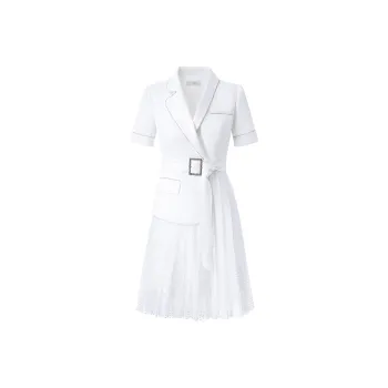 AUI Short Sleeved Dress Women's White