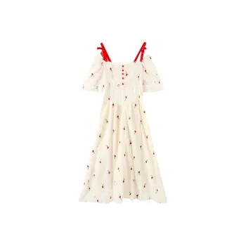 Adeworn Short Sleeved Dress Women's Red
