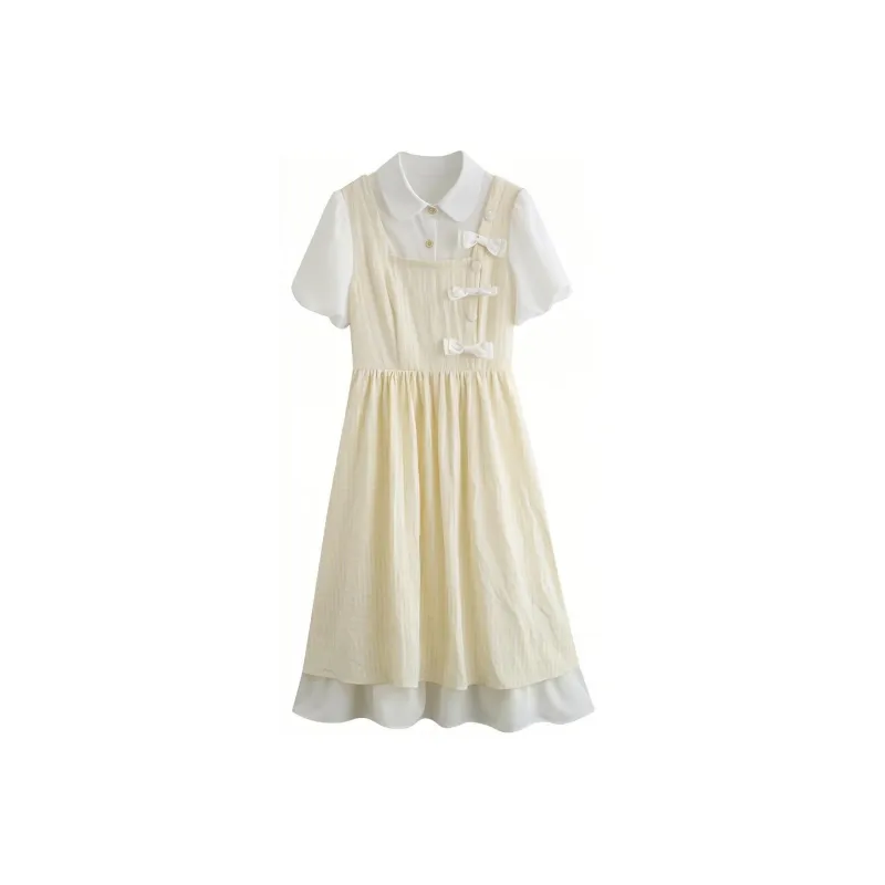 CHICCLO Short Sleeved Dress Women's Light Yellow-0