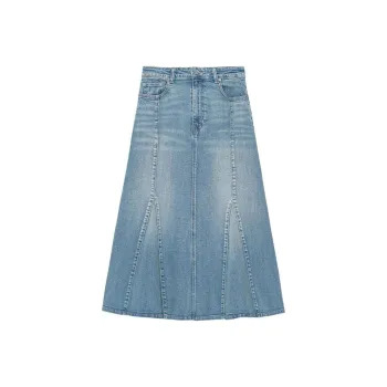 GANNI Peplum Denim Skirt