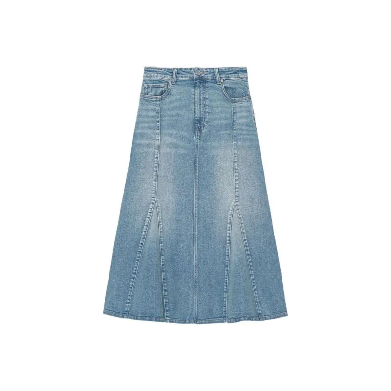 GANNI Peplum Denim Skirt-0