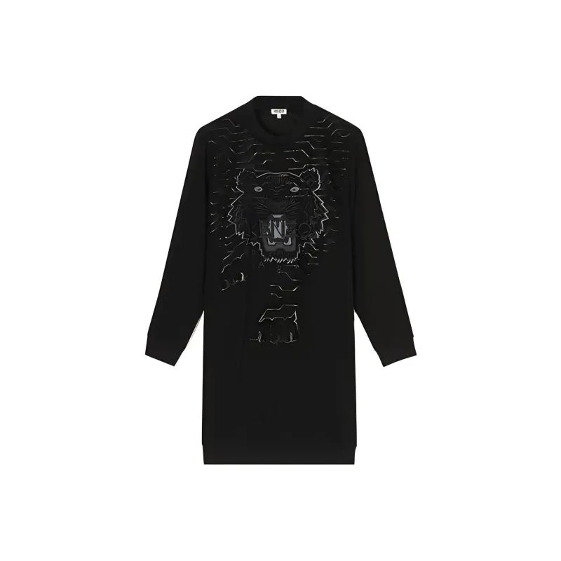 KENZO SS21 Long Sleeved Dress Women's Black-0