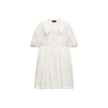 ZARA Short Sleeved Dresses Women's White