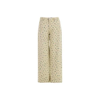 ZAVK Casual Pants Women's Floral Yellow