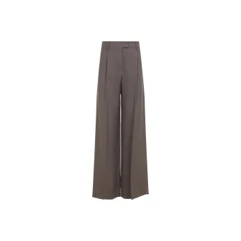 Brunello Cucinelli Fluid Twill Loose Pleated Trousers