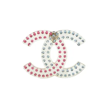 CHANEL 2018 Large Resin Cc Crystal Transparent Brooch Costume Brooch