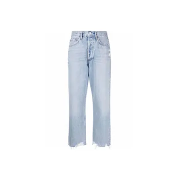 AGOLDE 90's Distressed Mid Rise Crop Jeans
