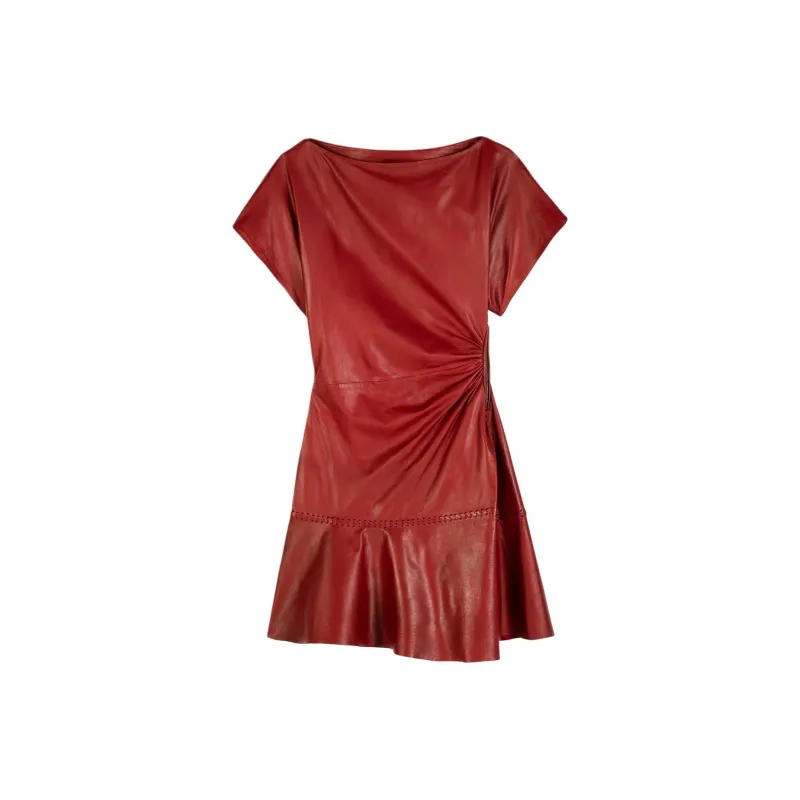 ZARA Short-Sleeved Dresses Women's Red-0