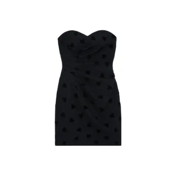 CELINE All Over Heart Patterned Strapless Dress