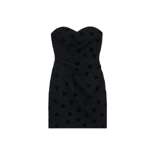 CELINE All Over Heart Patterned Strapless Dress