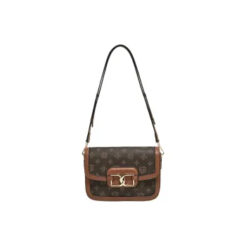 Old Man's Head Synthetic Leather Shoulder Bag, Crossbody Bag Women's Coffee/White