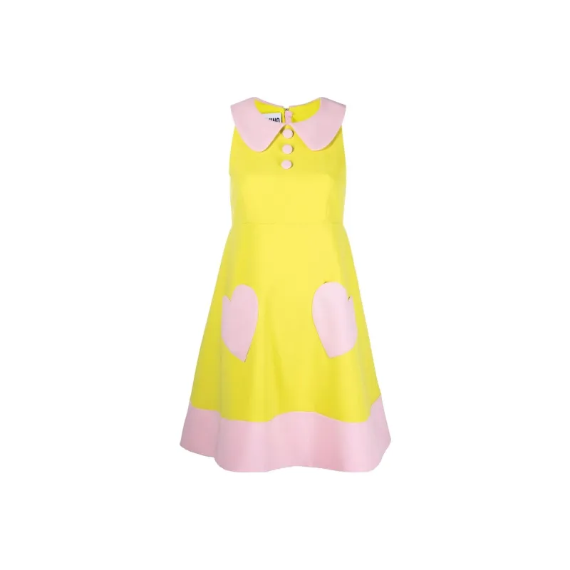 MOSCHINO Sleeveless Dresses Women's Yellow-0