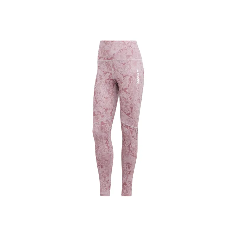 Adidas Terrex Multi Allover Print Leggings Leggings Women's Russet Red-0